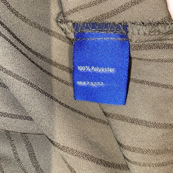 APT. 9 Army green sheer  long sleeve blouse L - Picture 8 of 11